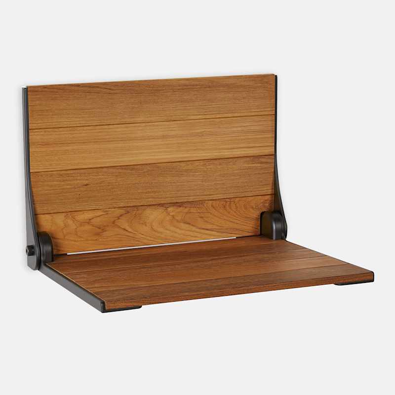 Carter Wall Mount High Back Teak Folding Shower Seat