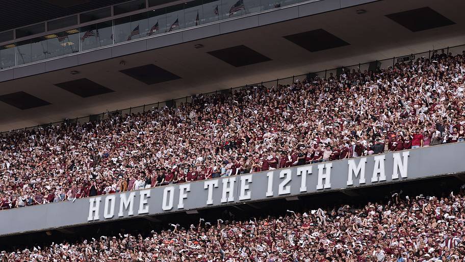 General view of Texas A&M Aggies fans at Kyle Field