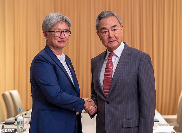 Wong (left) met with met with her Chinese counterpart Wang Yi on the sidelines of ASEAN talks in Manila on Tuesday