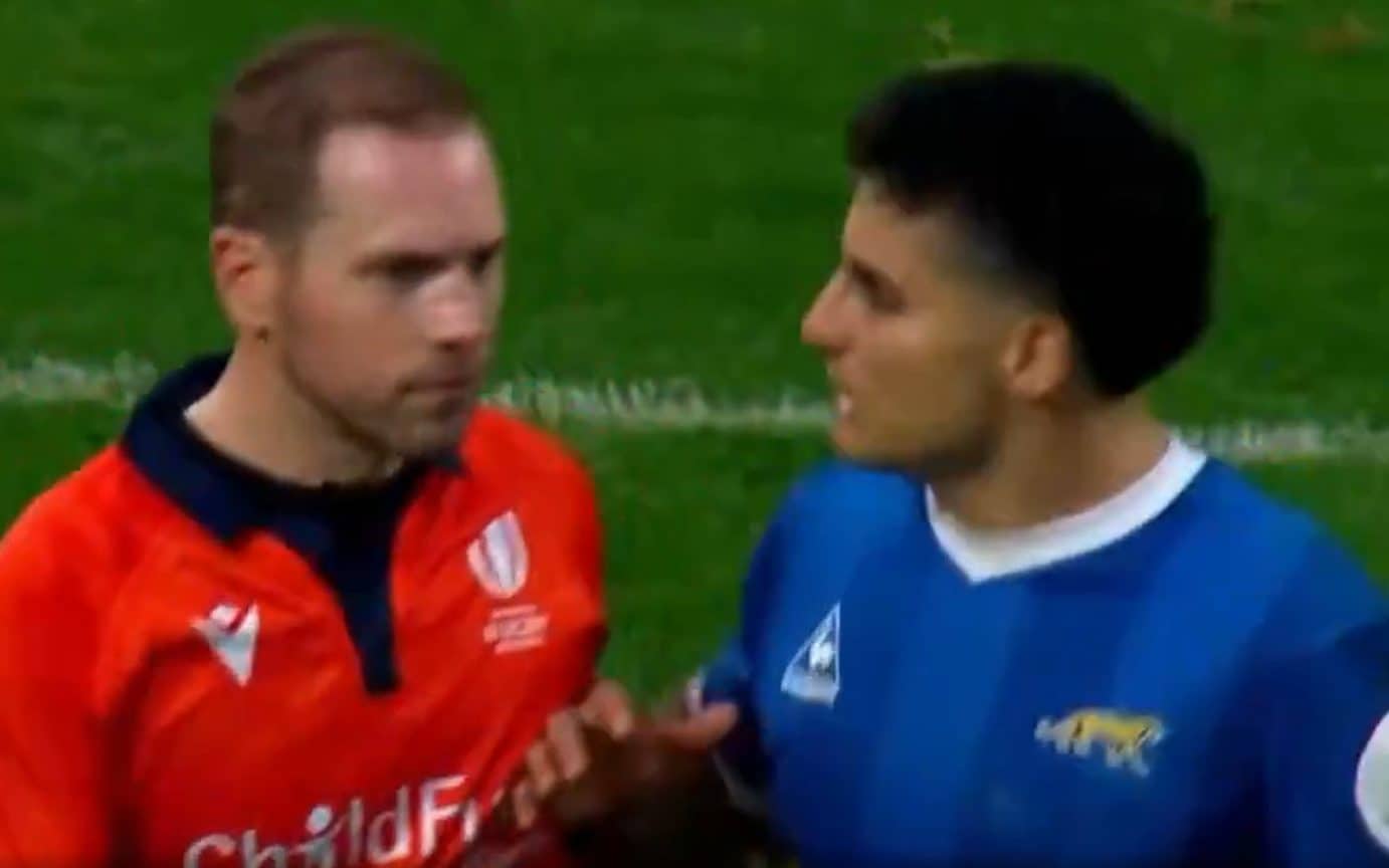Argentina player hit with misconduct charge for making contact with referee
