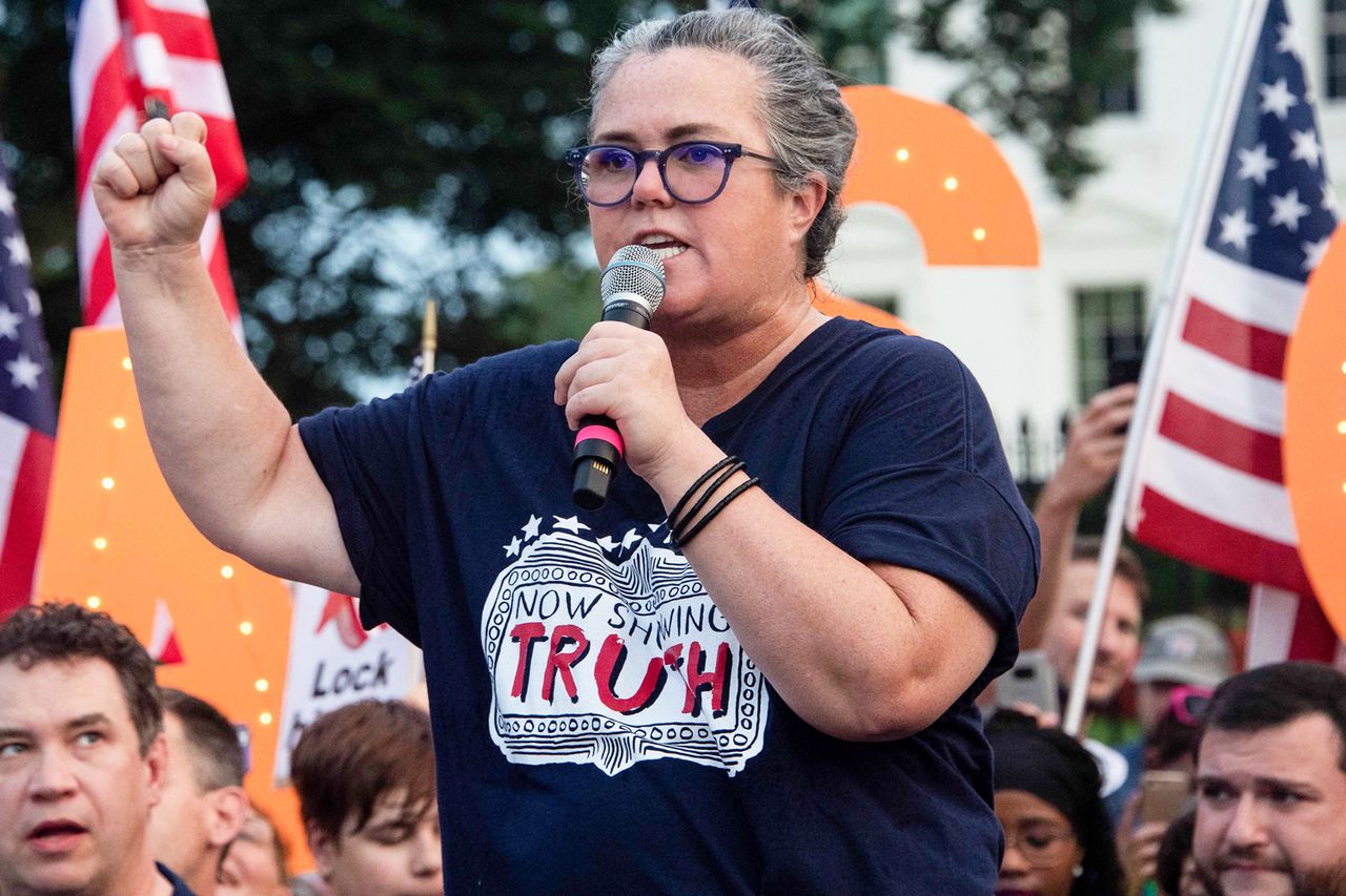 Rosie O'Donnell at a protest against US President Donald Trump on August 6, 2018 in Washington, DC.