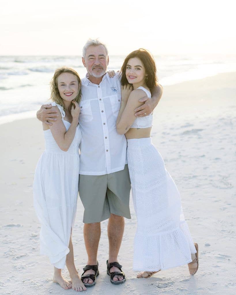 Lucy Hale, her late father, and her sister Maggie, shared via Instagram