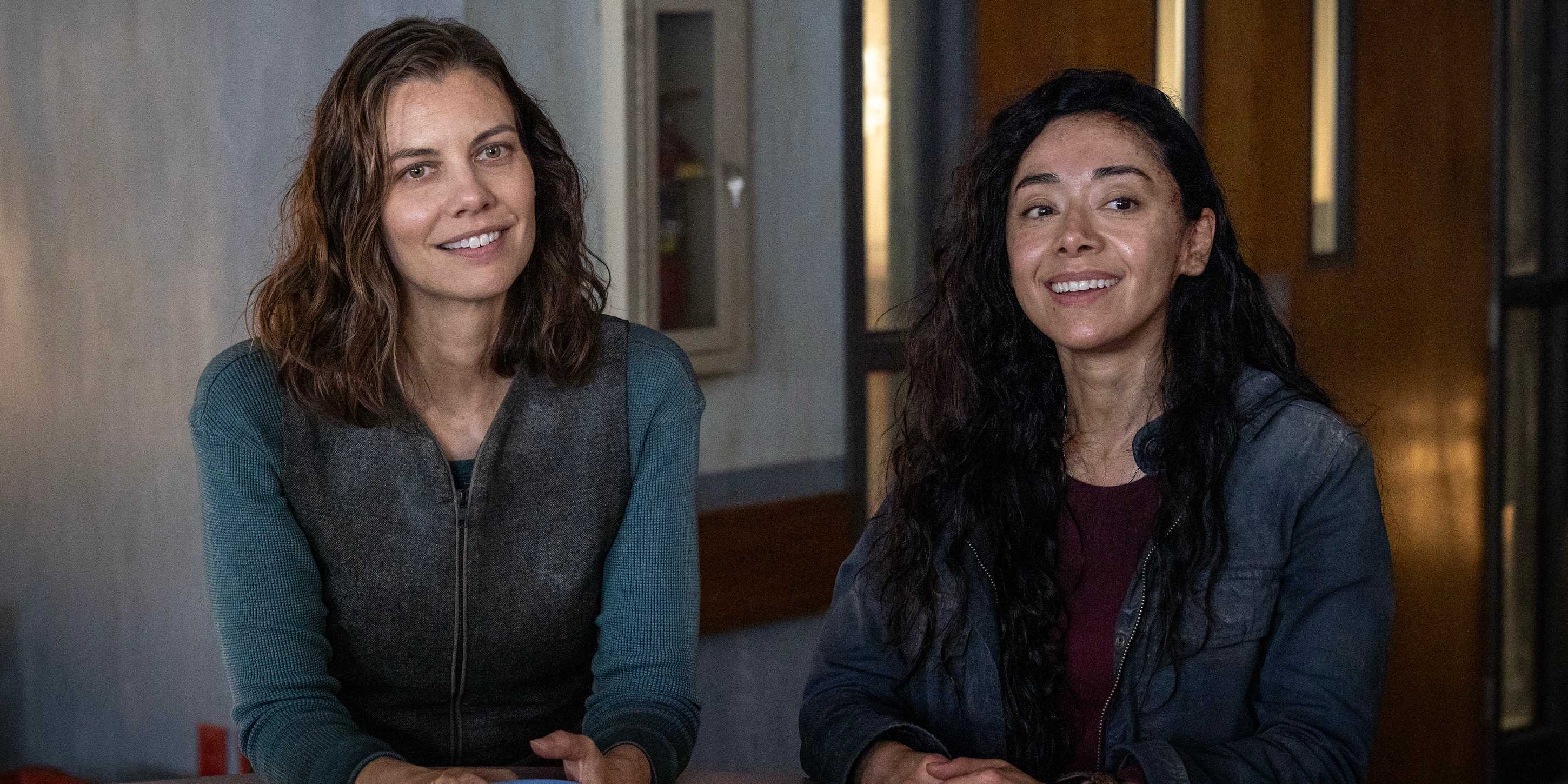 Maggie Rhee (Lauren Cohan) and Renata (Aimee Garcia) on The Walking Dead: Dead City