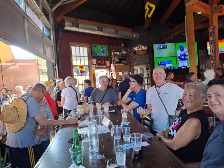 a table at a bar