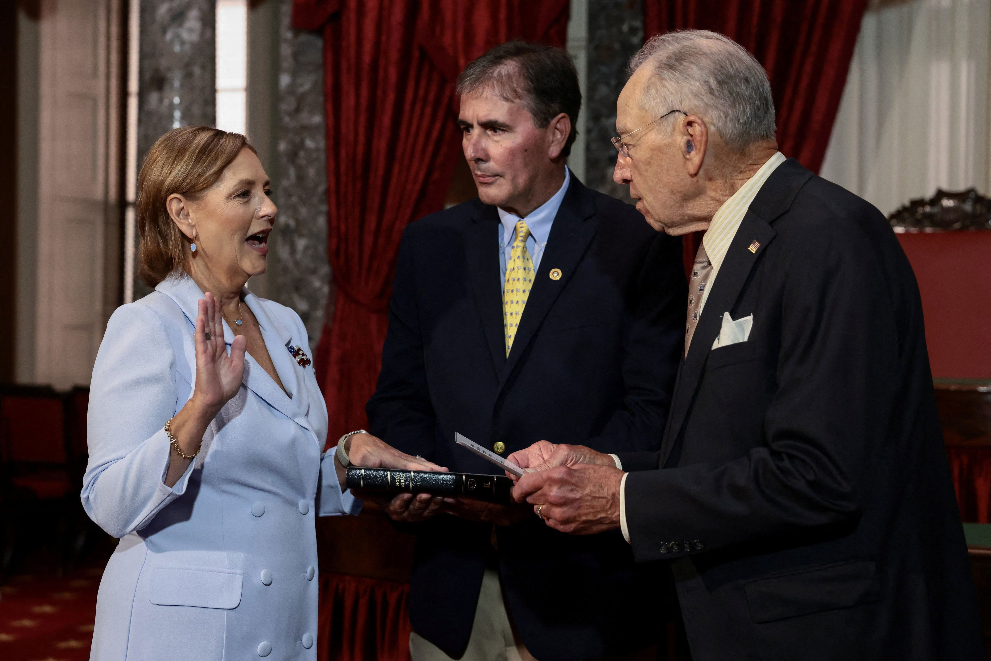 Darline was sworn into the Senate after her brother, Lindsey Graham, unexpectedly died earlier this month. / Evelyn Hockstein / REUTERS