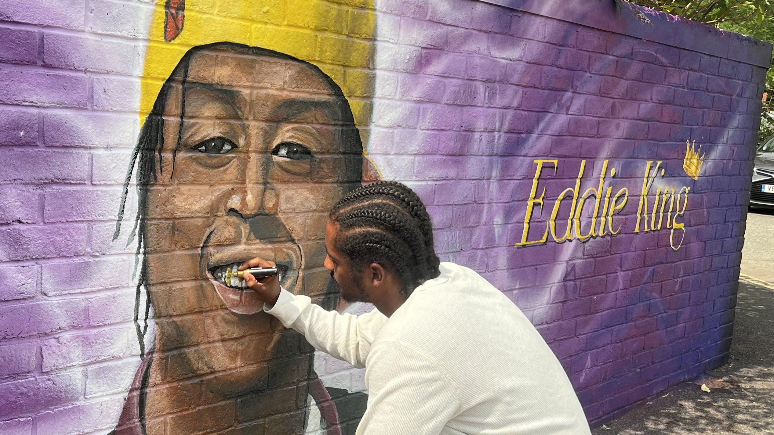 Artist Keyane Ullman said the mural was about "showing the greatness" behind Eddie's legacy