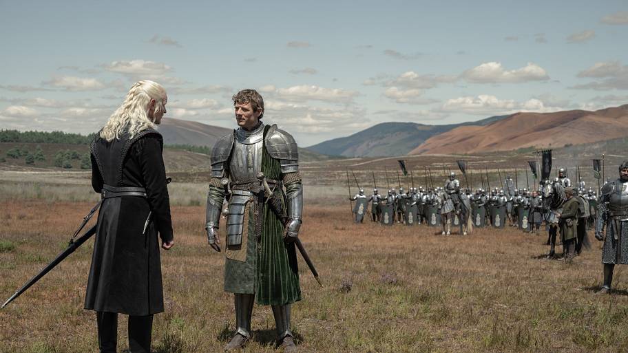 Matt Smith (Daemon Targaryen) and James Norton (Ormund Hightower) in House of the Dragon season 3.