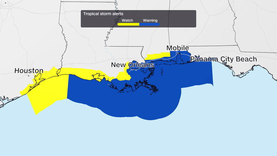 Tropical alerts as of Wednesday afternoon. - CNN Weather