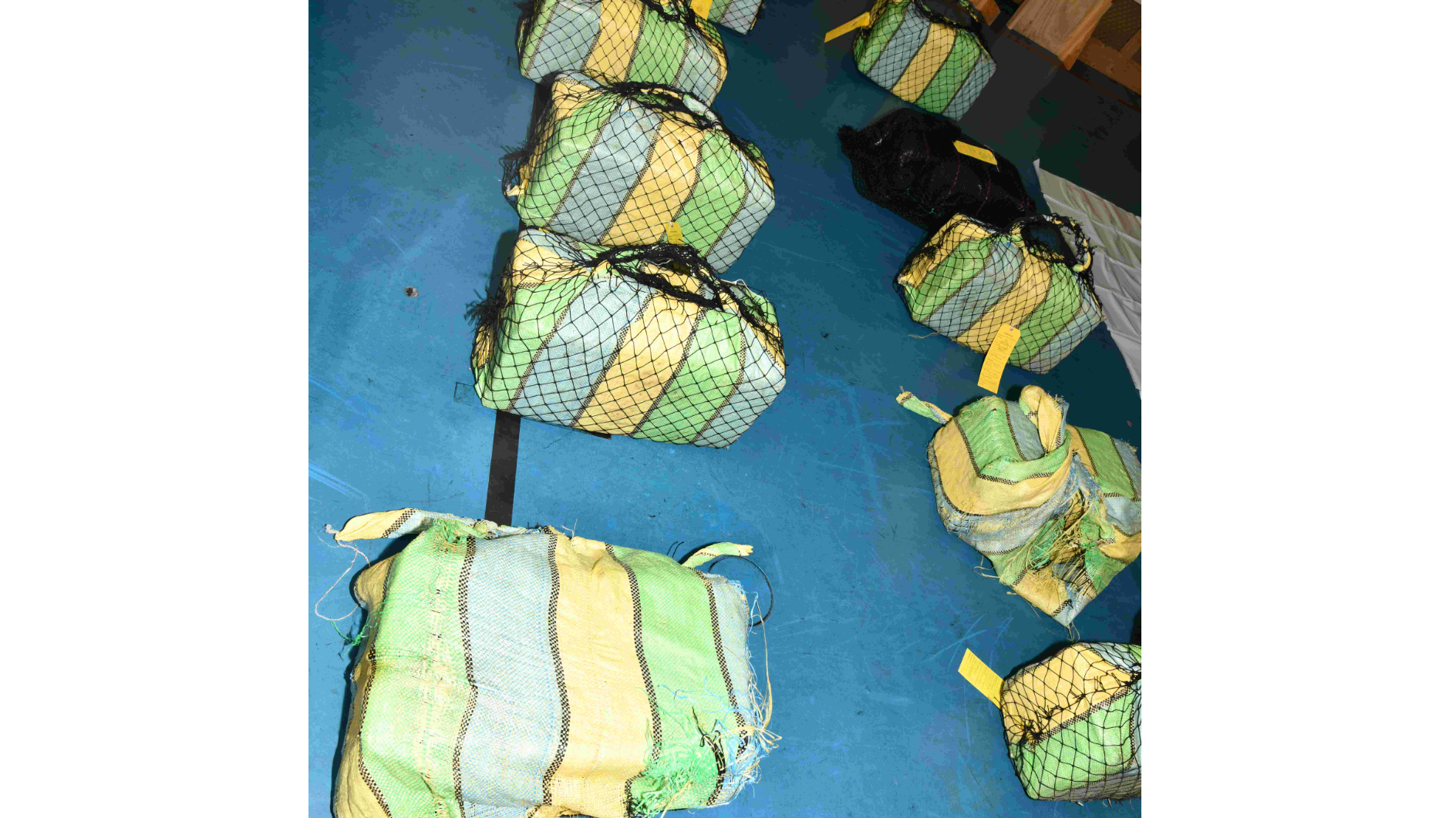 The cocaine, with a street value of £40m, was in waterproof bundles, each fitted with a tracker