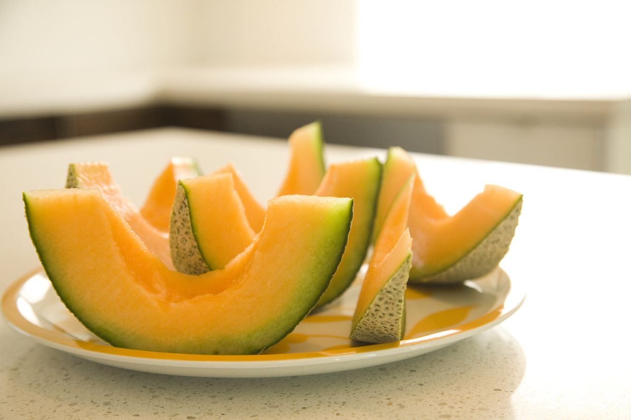 A plate of cantaloupe