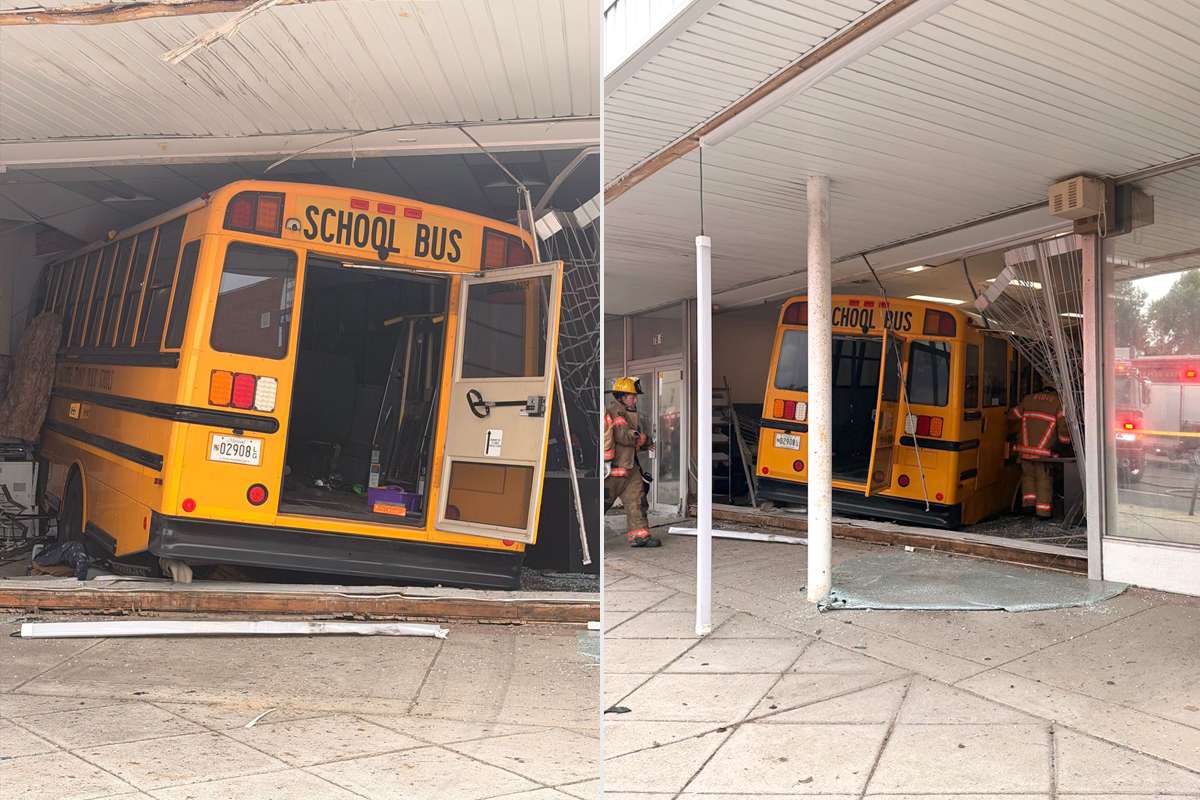 Bus carrying Maryland School for the Blind students crashes into building and becomes 'fully lodged inside'