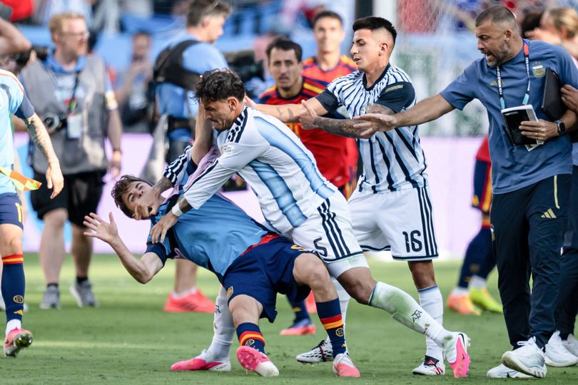 Paredes shoved Gavi to the turf after Sunday's World Cup Final