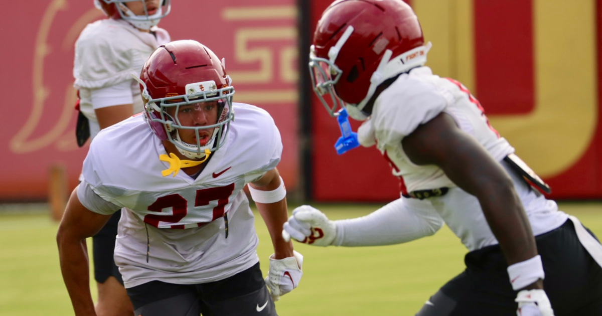 USC cornerback Alex Graham during a fall camp practice with the Trojans (Erik McKinney/WeAreSC)