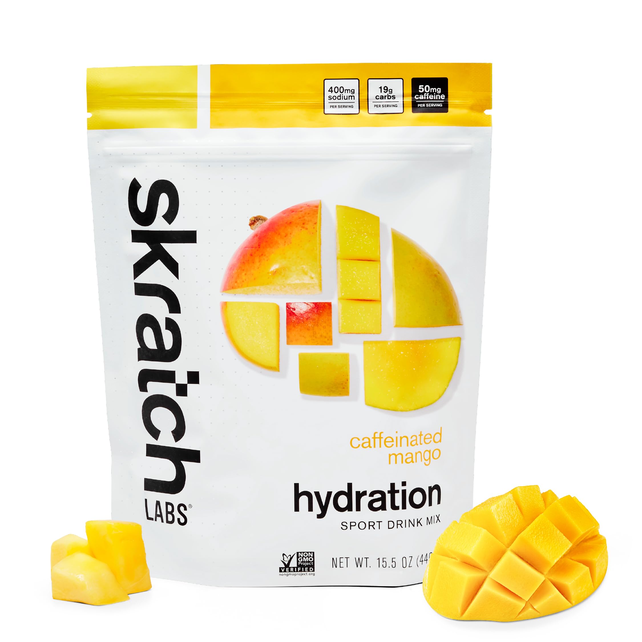 Skratch Labs Hydration Sports Drink Mix with Caffeine, Mango, 20 Servings