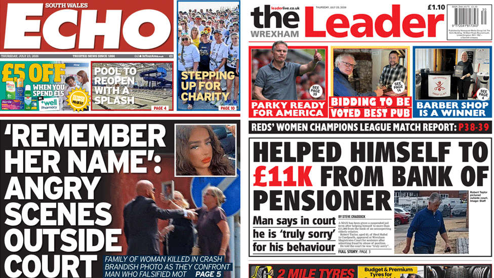 Wales' papers: Fraudster takes £11k from pensioner and angry scenes outside court