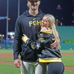 Livvy Dunnes flexes custom Paul Skenes boots at Yankee Stadium
