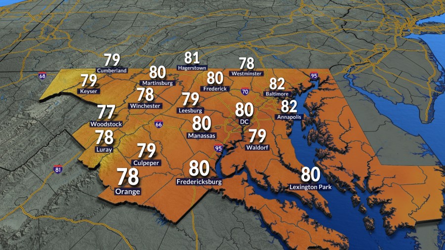 Cooling off with humidity dropping into Thursday