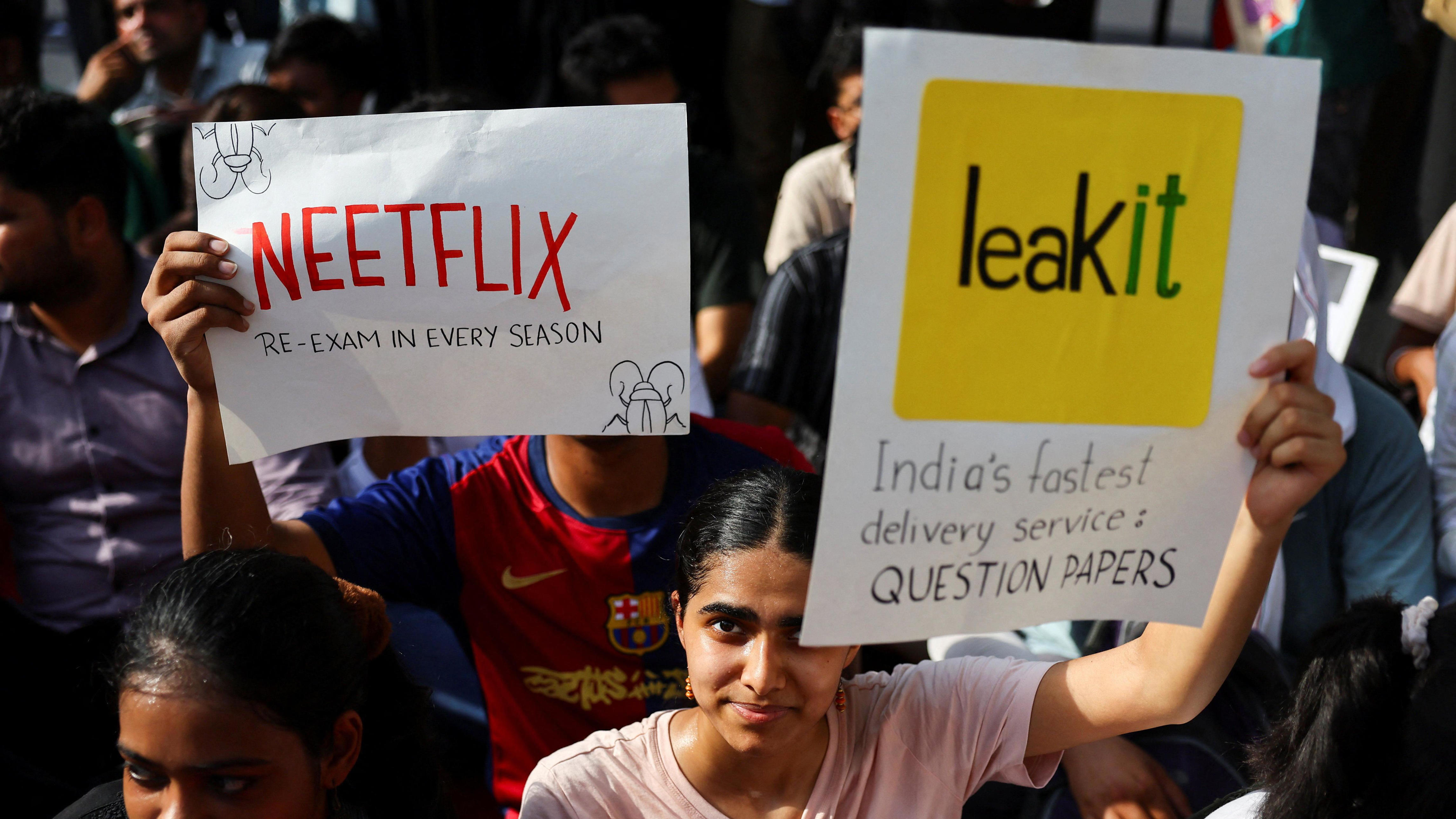 From one-liners to satirical digs, the placards have become one of the defining features of the protests