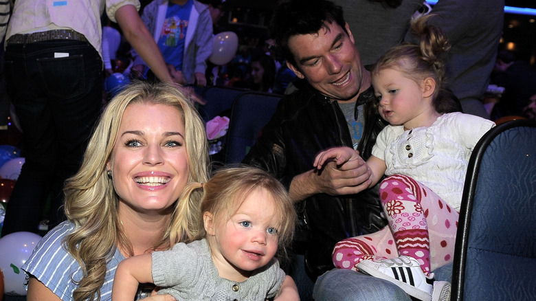 Rebecca Romijn and husband Jerry O'Connell with their two daughters