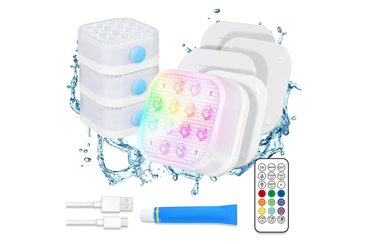 Homly Rechargeable Submersible Pool Lights with Remote