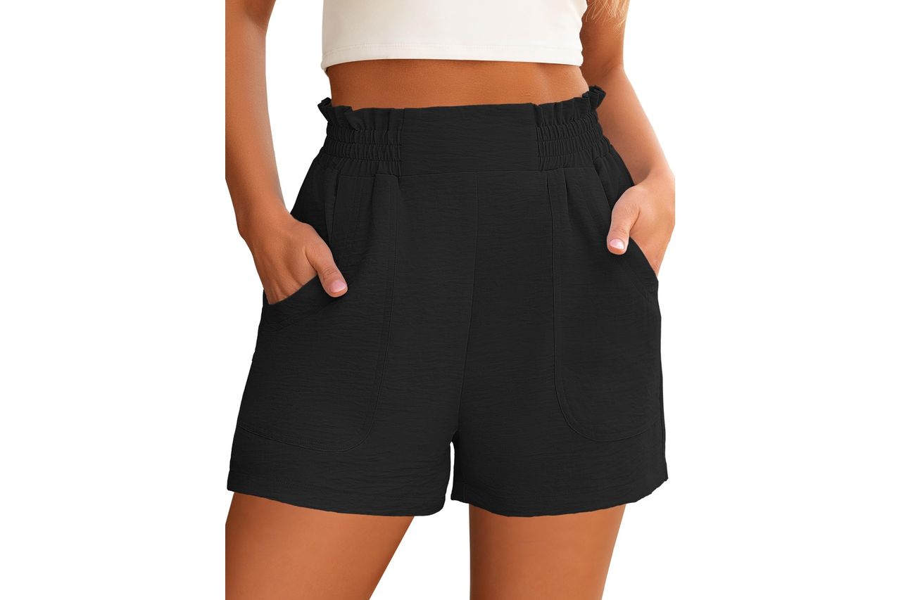 ANRABESS Shorts for Women Summer Casual Elastic High Waisted Wide Leg Cute Dressy 2026 Vacation Beach Clothes
