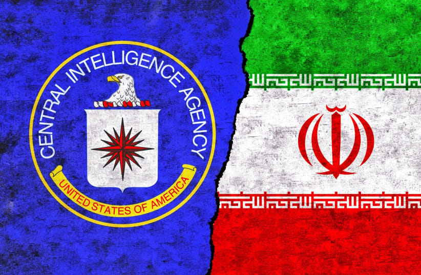 An illustration of the CIA and Iranian flags. (credit: OnePixelStudio/Shutterstock)
