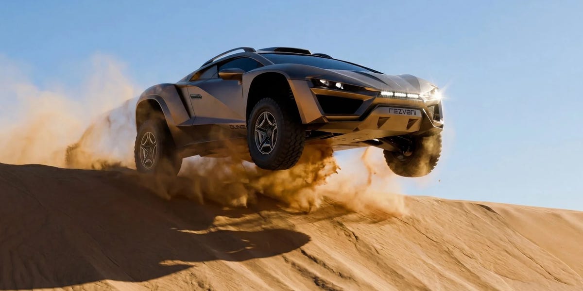 The 800-HP V-10 Rezvani Dune is an even wilder version of Lamborghini's off-road Sterrato