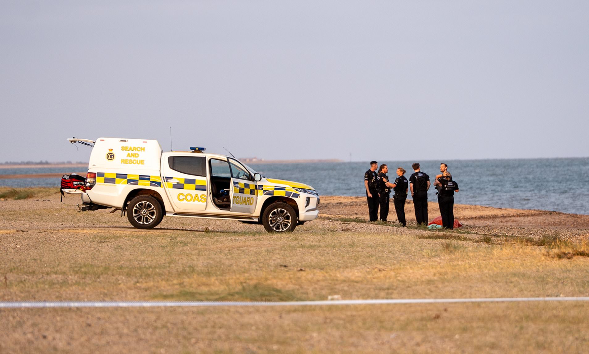 Search and rescue operation underway after 'group became trapped in rising tide' at Essex beach