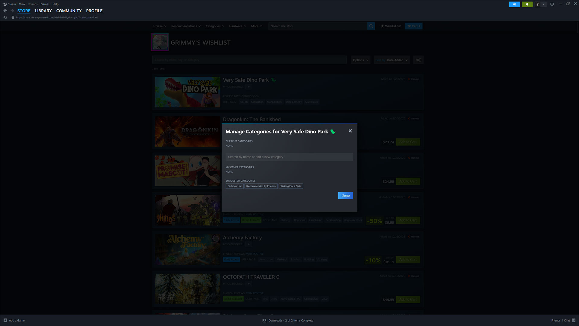 Your massive Steam wishlist just became a lot easier to manage