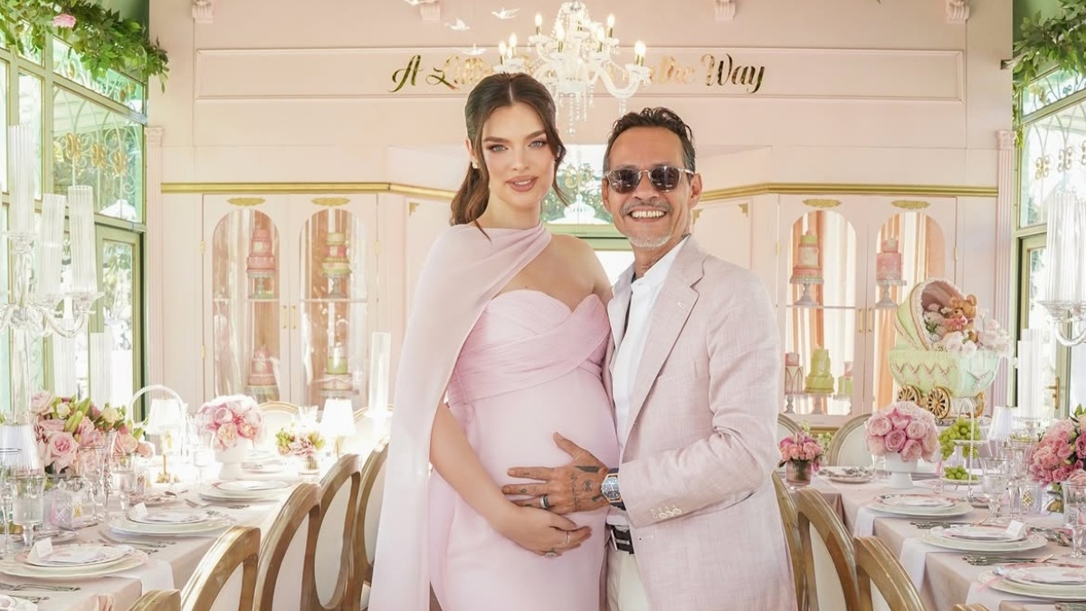 Marc Anthony becomes a father for the eighth time as he and Nadia Ferreira introduce baby Myla
