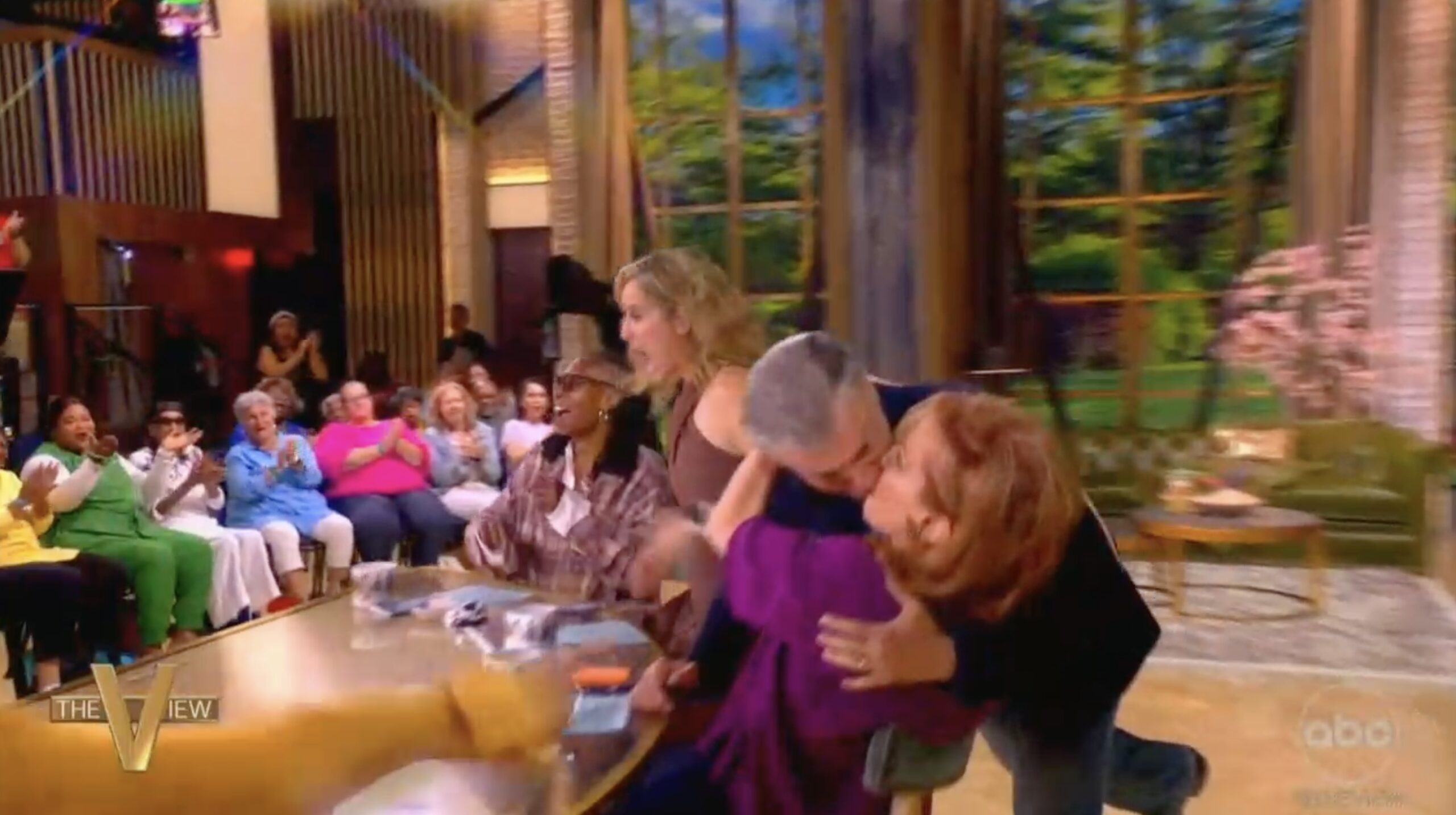 Watch: Joy Behar seemingly tries to make out with guest on The View