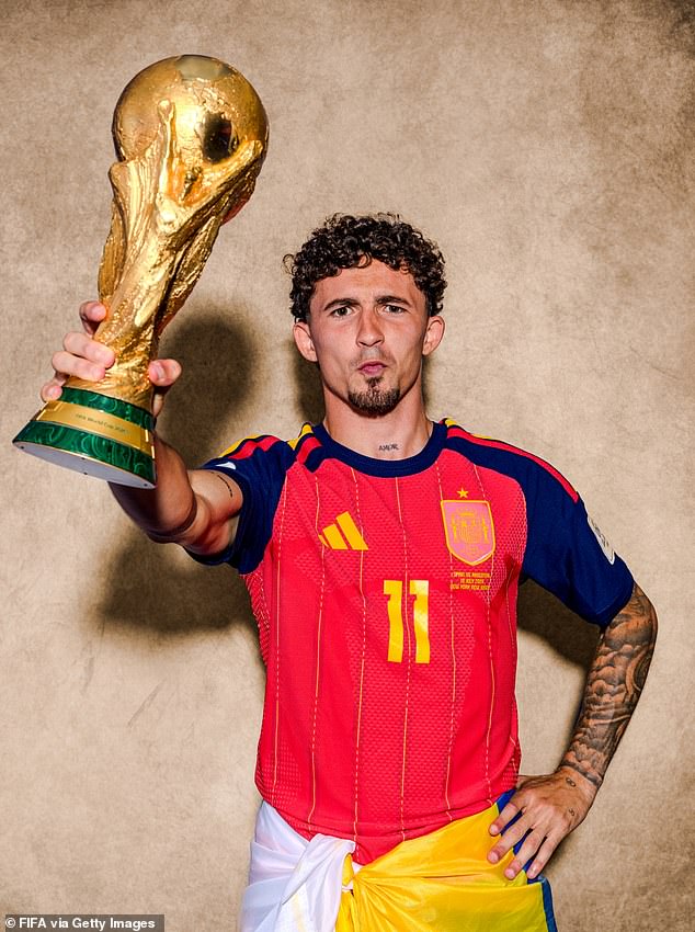 Crystal Palace attacker Yeremy Pino won the World Cup with Spain