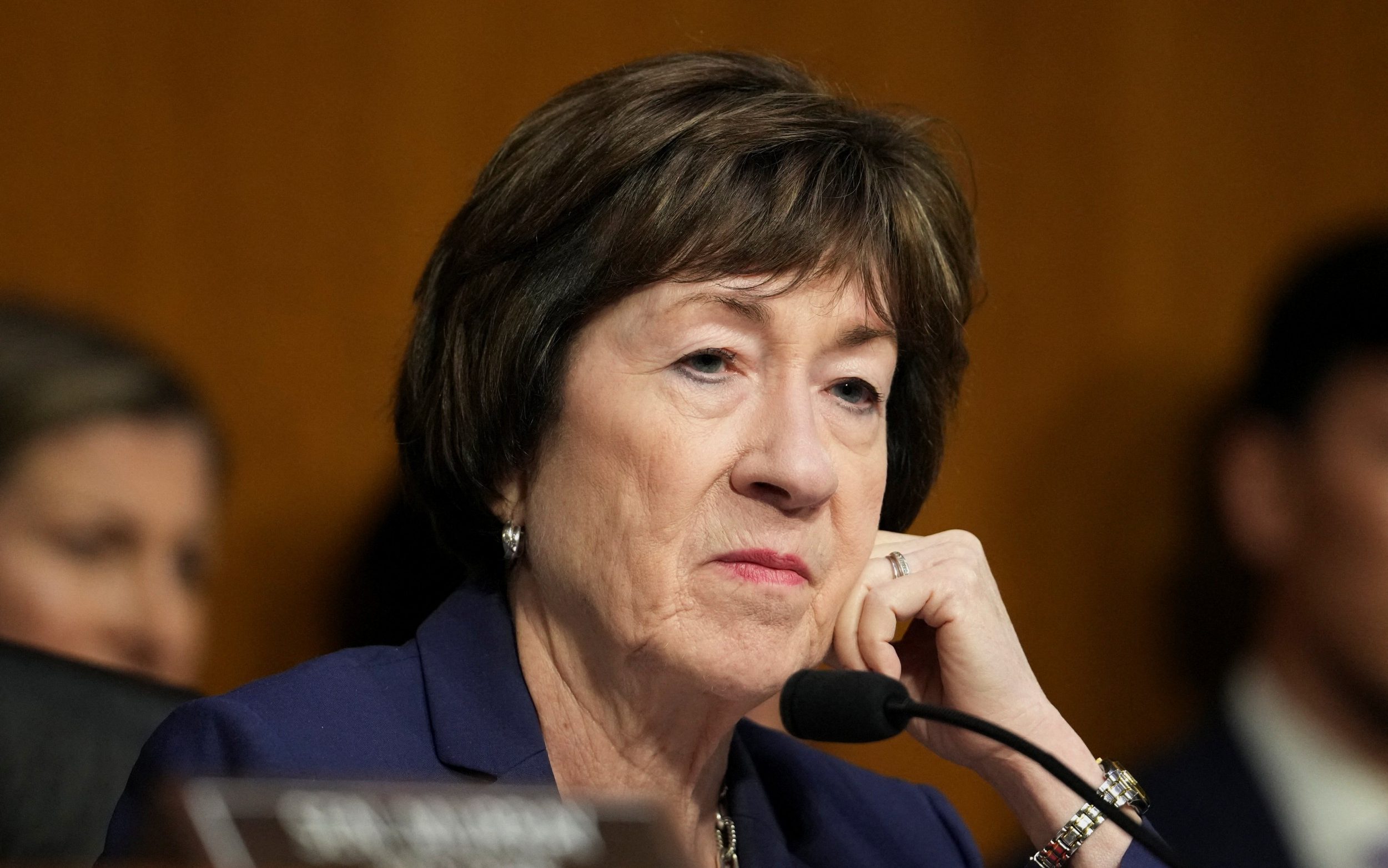 US Senator Susan Collins attends a Senate Appropriations Committee hearing