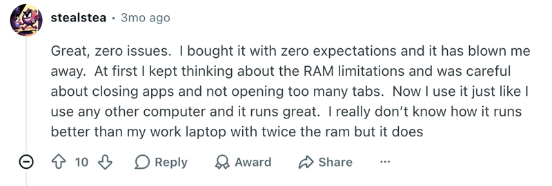 People seem happy with the MacBook Neo. | Image by Reddit (Screenshot