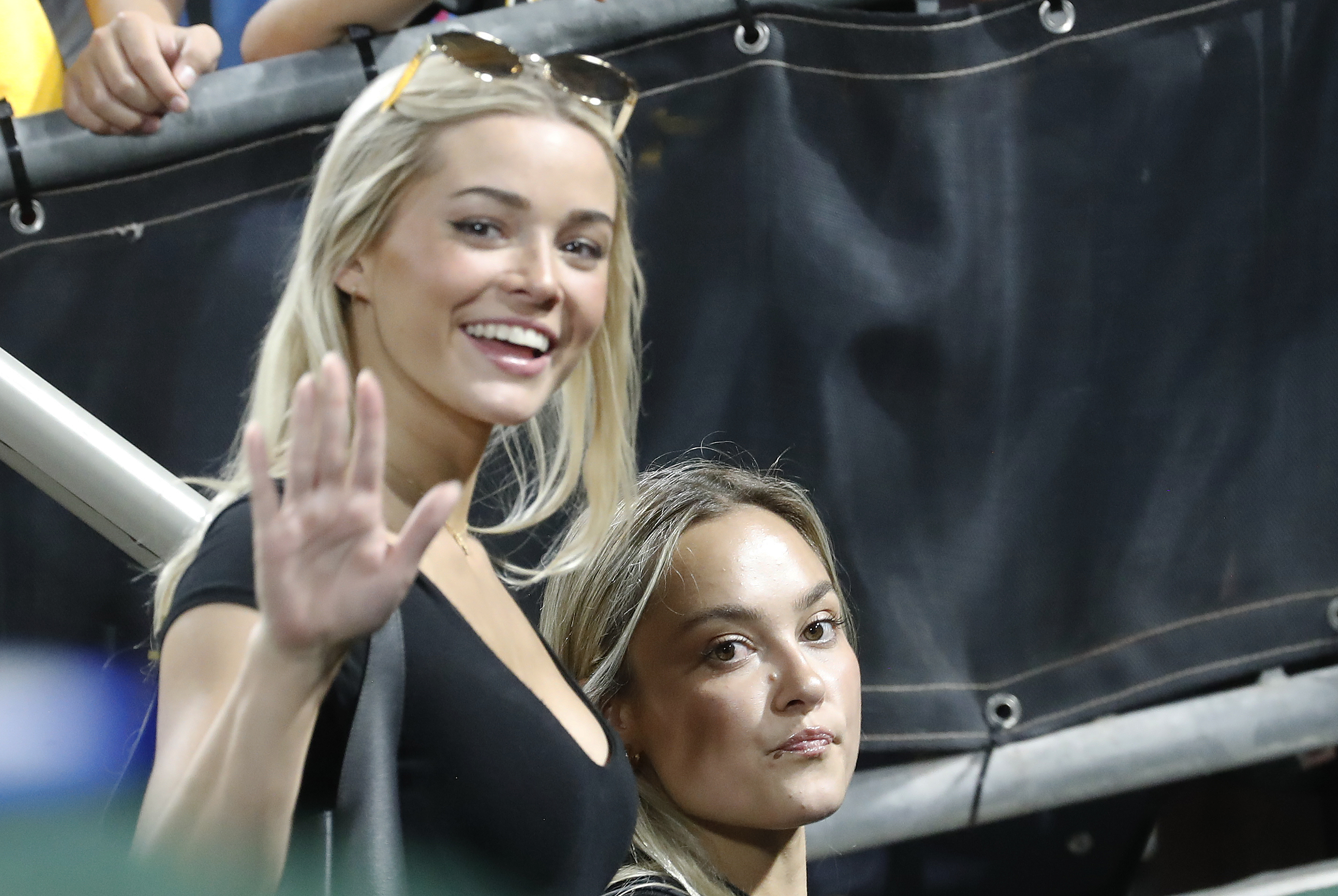 Livvy Dunnes flexes custom Paul Skenes boots at Yankee Stadium