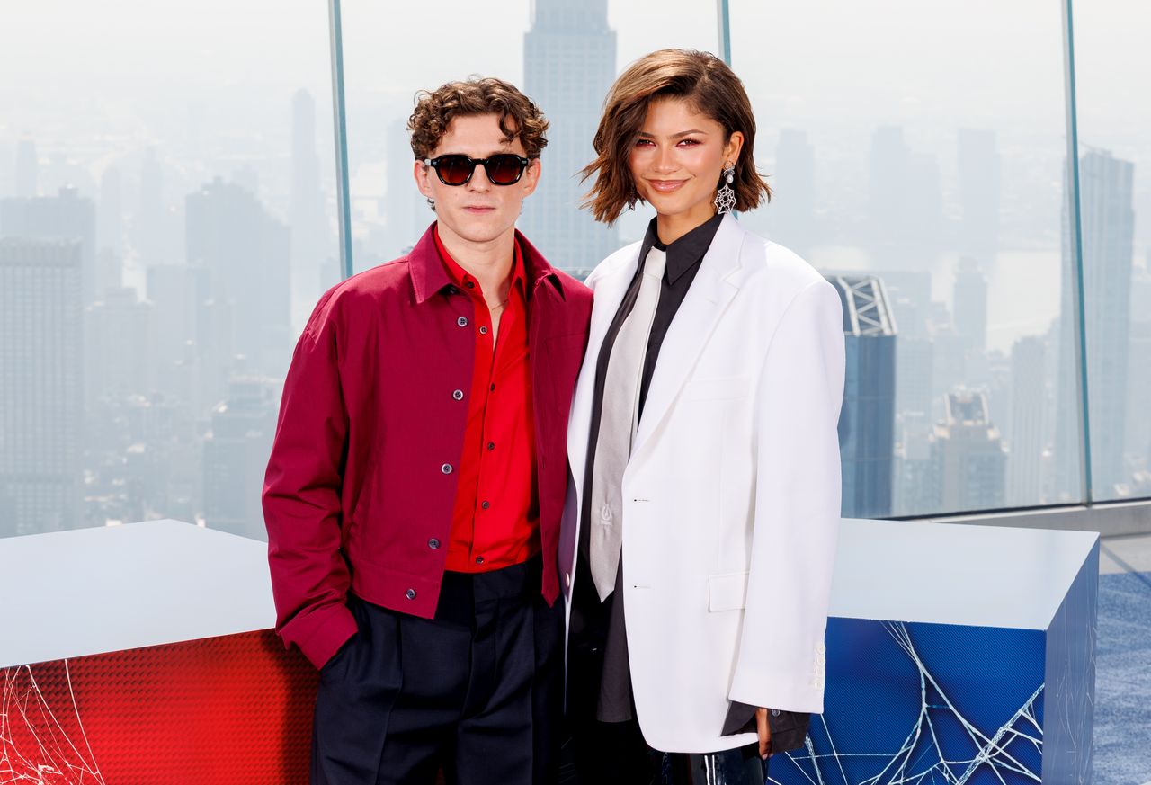Tom Holland and Zendaya attend the photo call for 'Spider-Man: Brand New Day' held at Edge at Hudson Yards on July 17, 2026 in New York, New York.