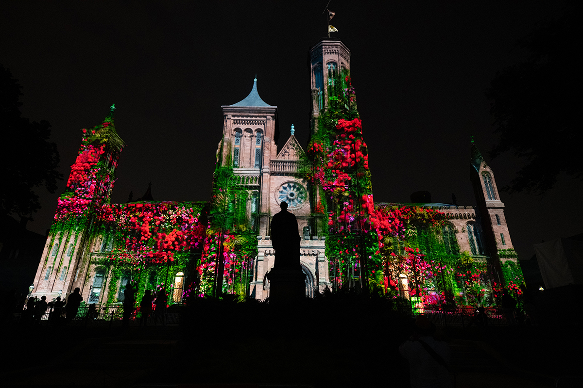 Smithsonian Dreams was projected onto the Castle facade on July 17 and 18