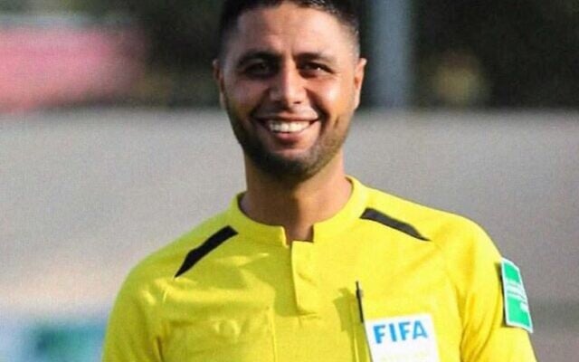 Mohammed Sami Mohammed Khattab, an international soccer referee and Palestinian Islamic Jihad operative, in an undated photo published by the IDF. (Israel Defense Forces)