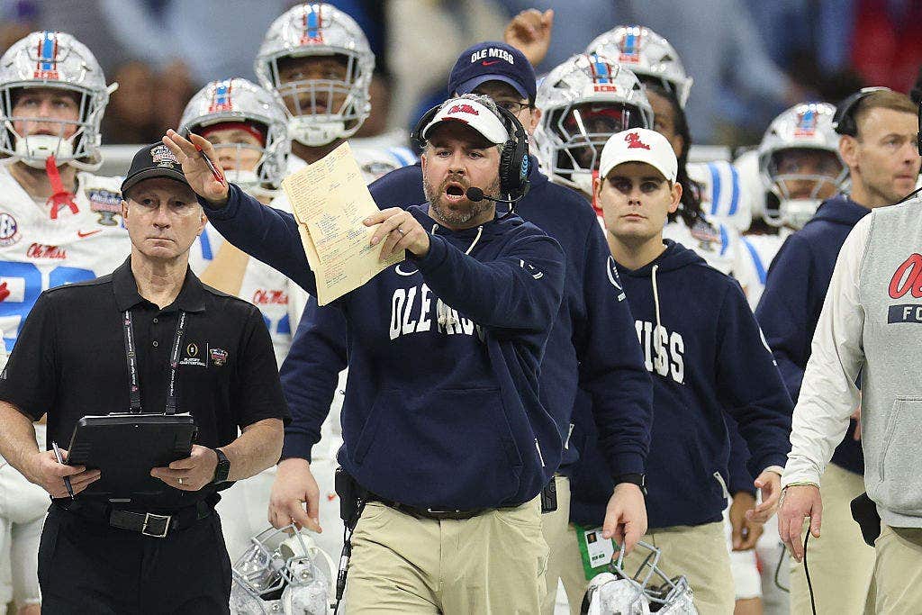 Pete Golding reacts during the third quarter of the Sugar Bowl game.