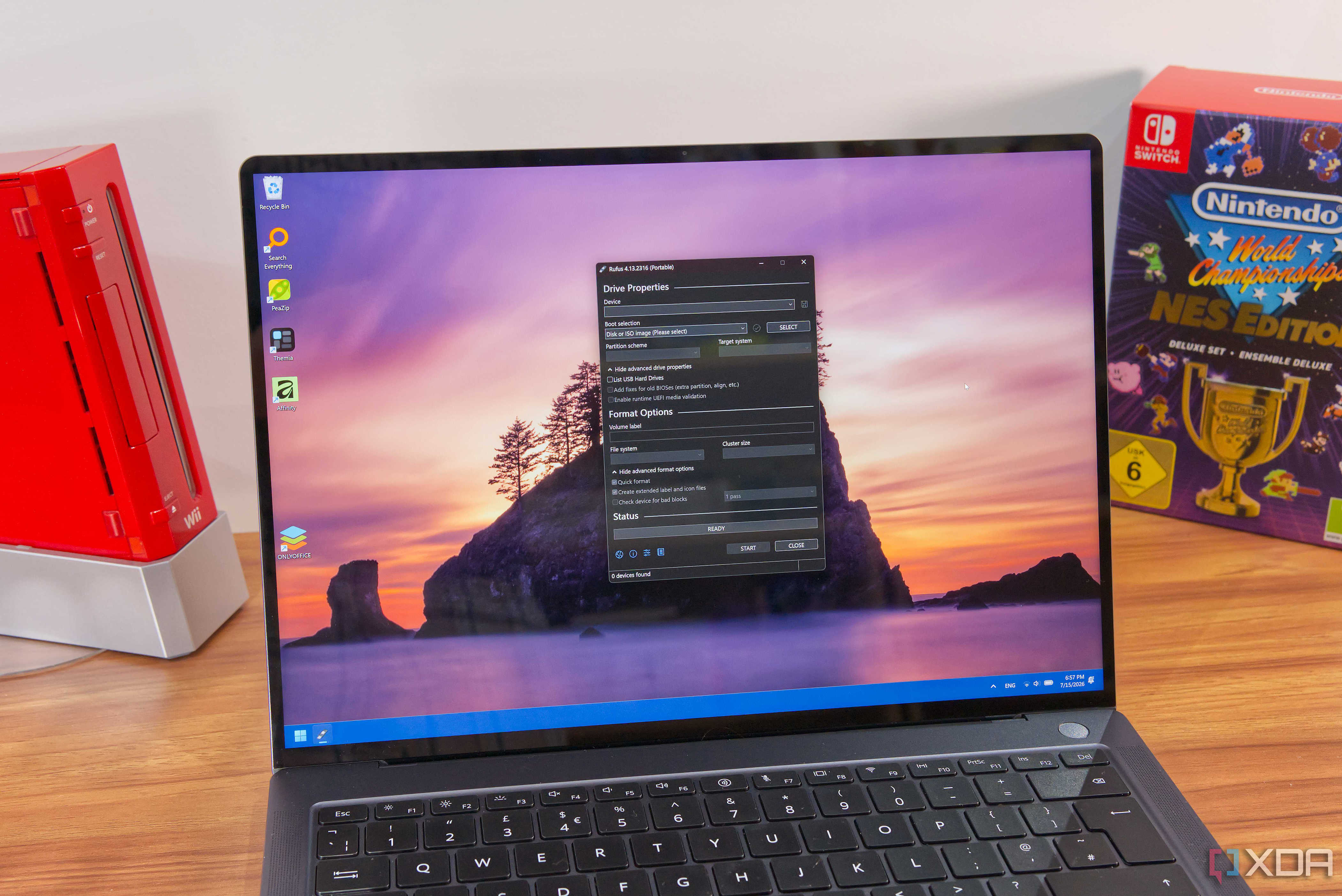 A Windows 11 laptop running Rufus