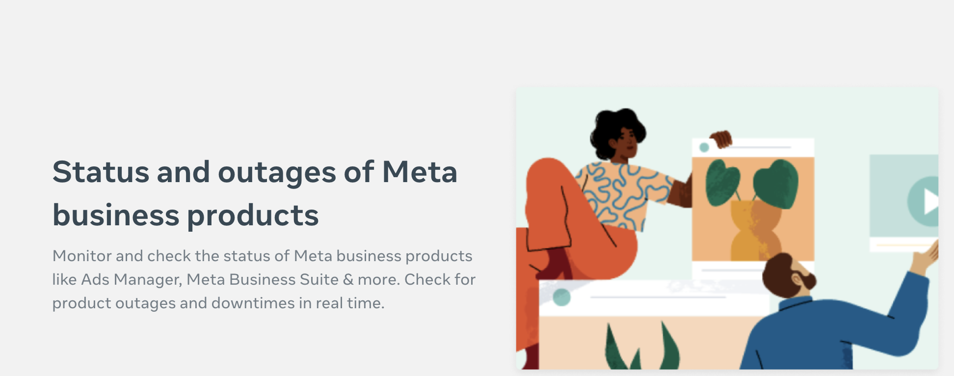 Meta status page