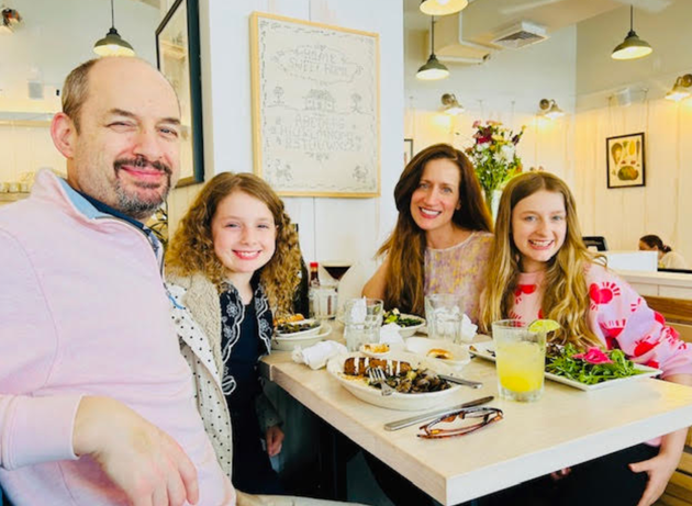 The author with her husband, Zack, and her daughters Daisy and Clover.