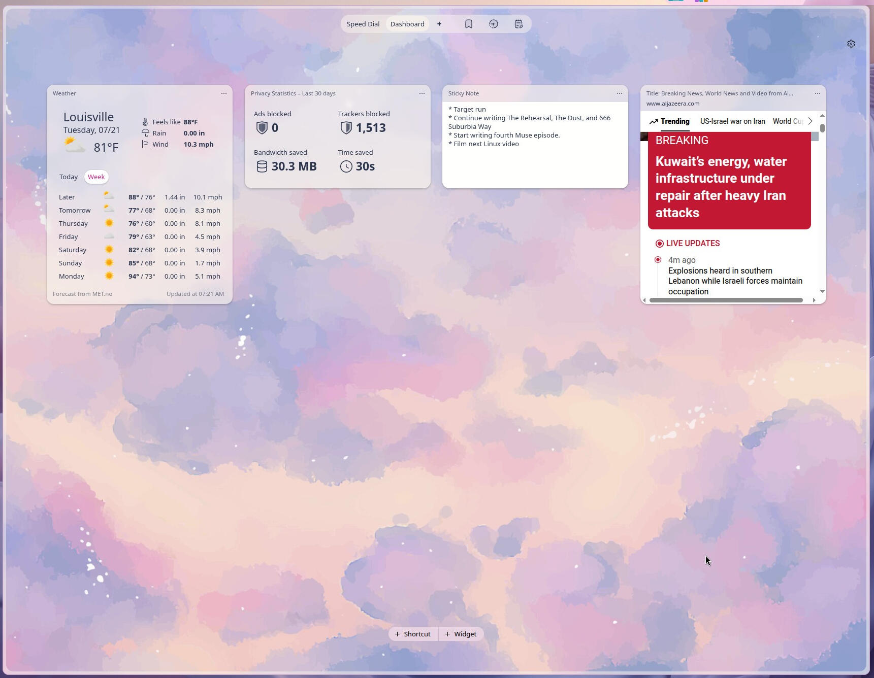 A good start page can be very helpful.