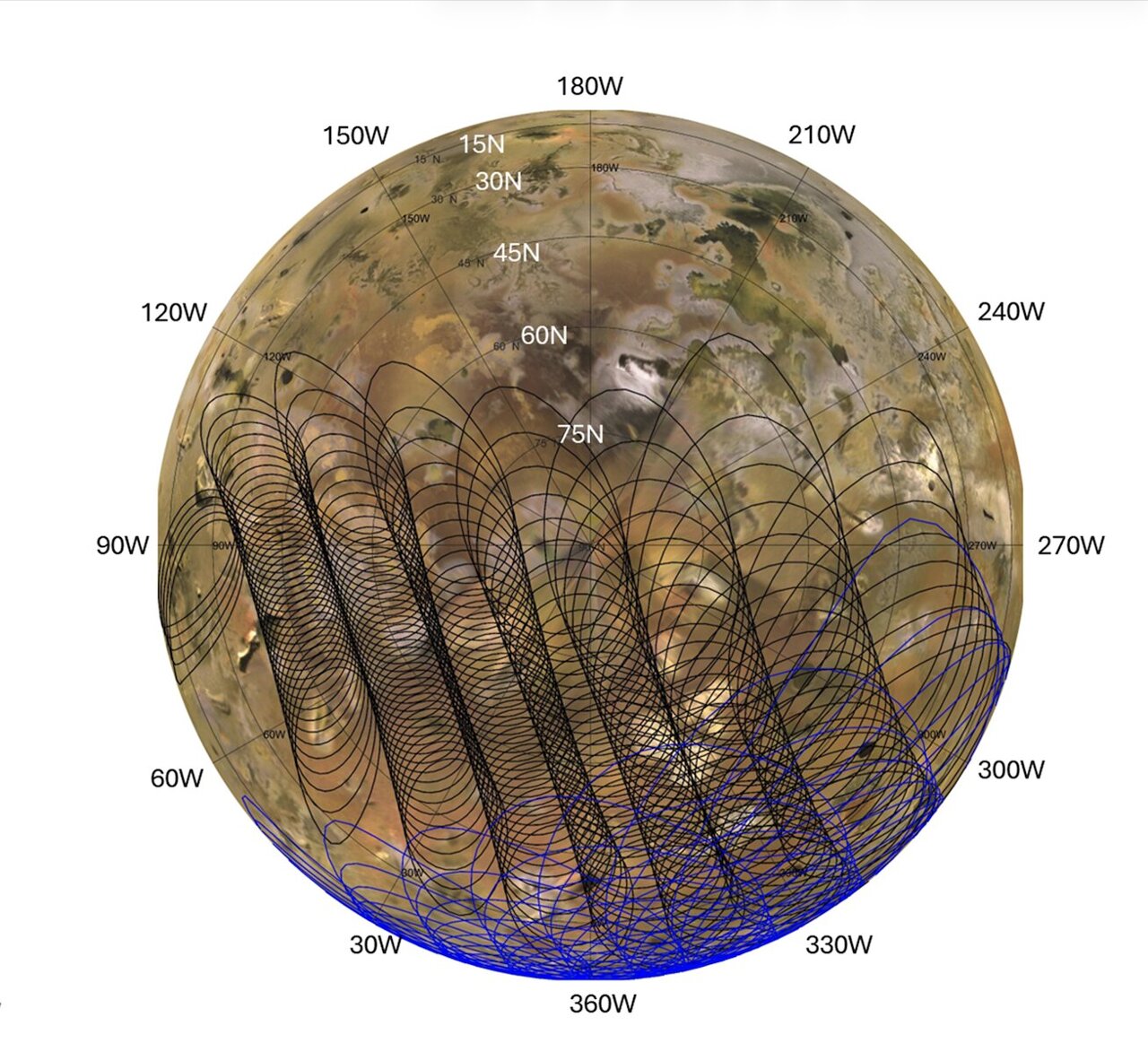 Juno takes temperature of Jupiter's fiery moon Io
