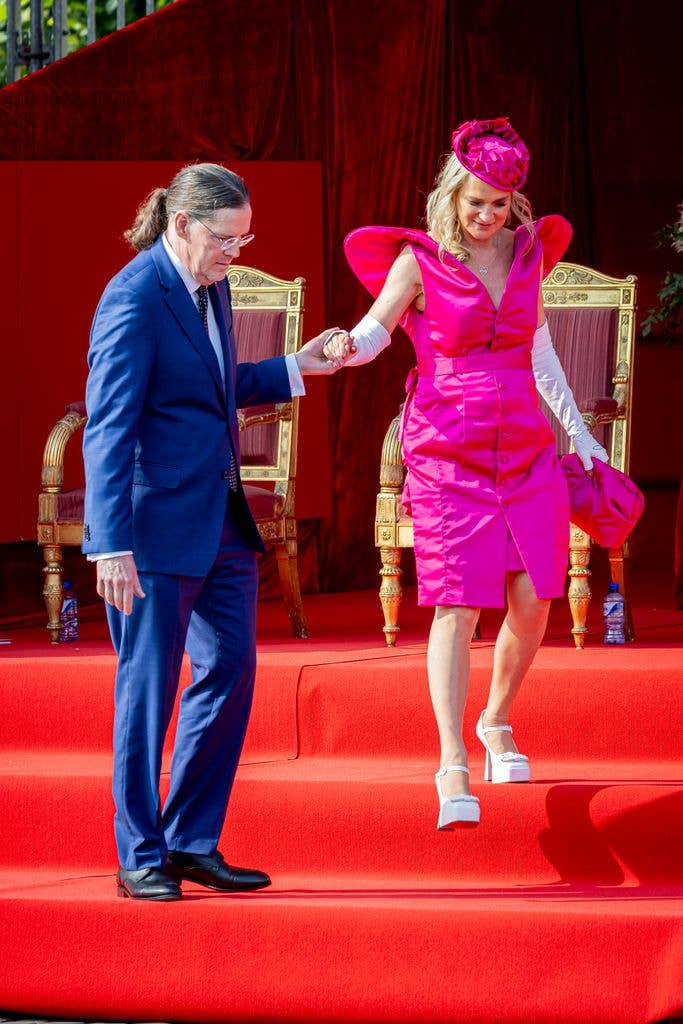 Princess Delphine was joined by her husband James O'Hare