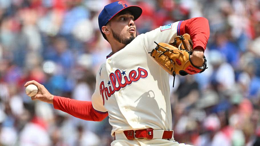 Philadelphia Phillies pitcher Alan Rangel (57) throws a pitch.