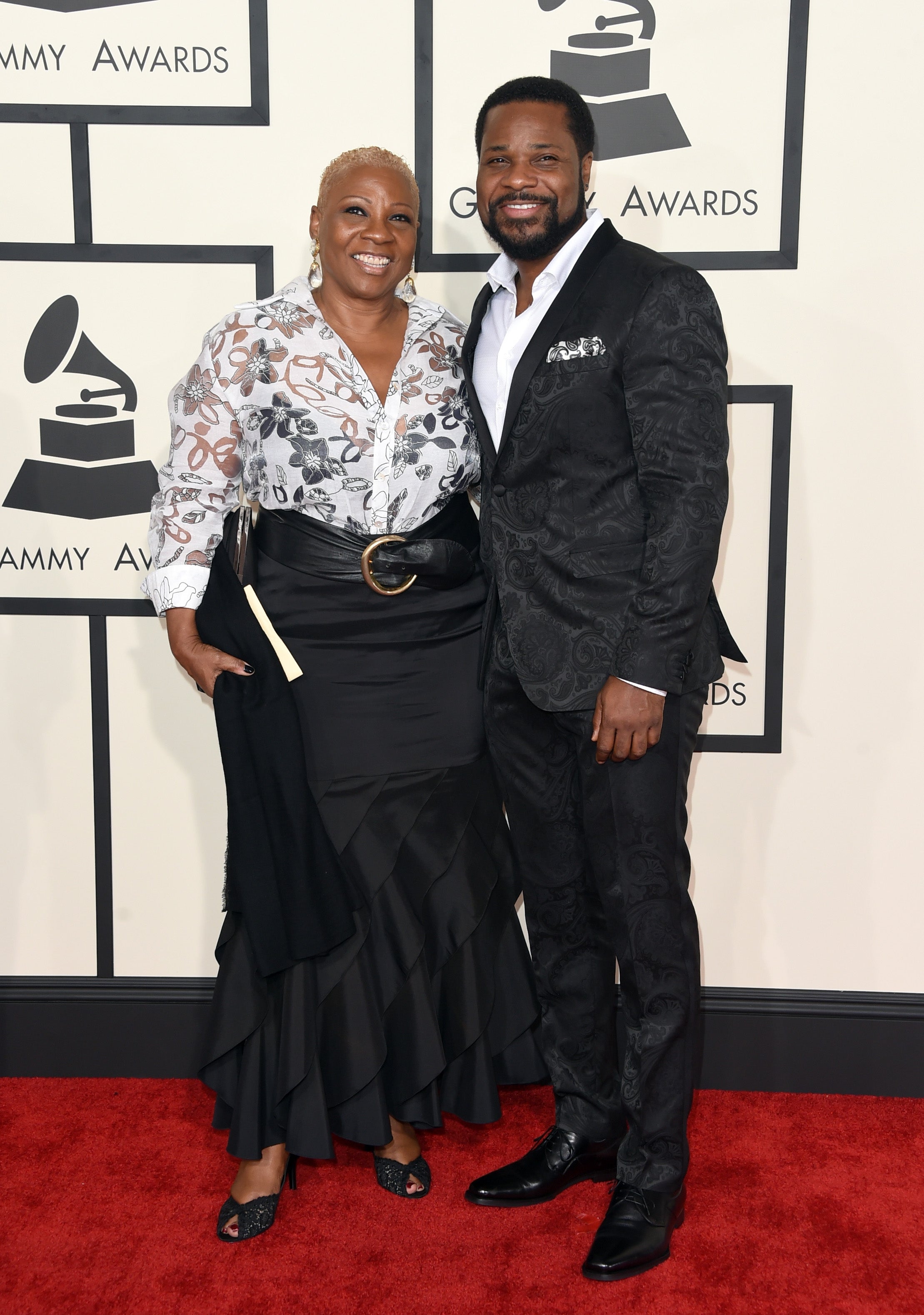 Pamela Warner, pictured here in 2015 with son Malcolm-Jamal Warner, is the successor trustee of the Warner family trust after she was her son’s business partner for decades (Getty)