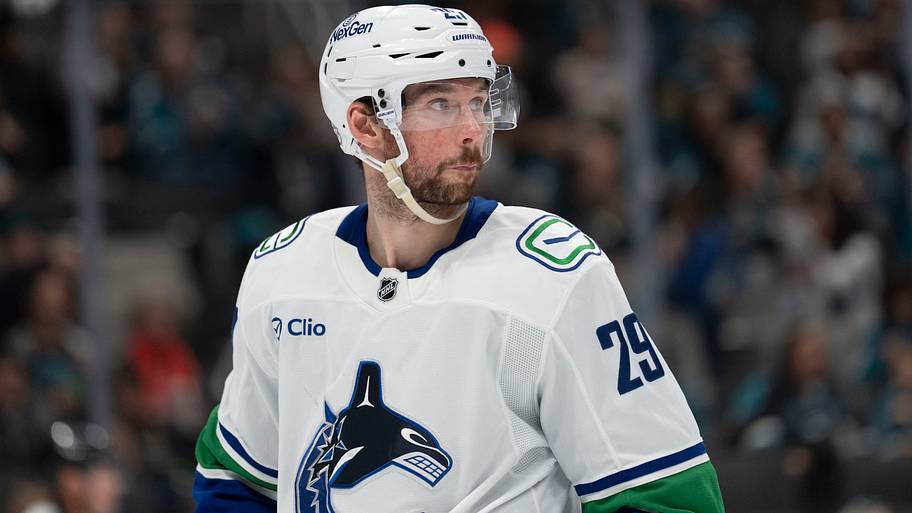 Vancouver Canucks defenseman Marcus Pettersson on ice.