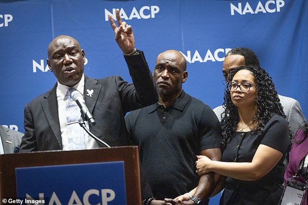 Civil rights attorney Ben Crump, at a press conference with Wonsley and her husband Elmore, announced the findings of the independent autopsy, which he revealed as 'inconclusive'