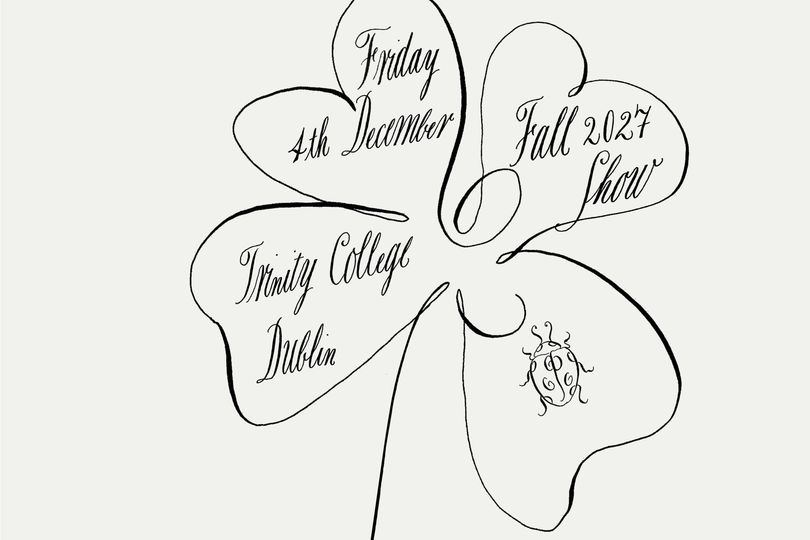 The announcement imagery features a shamrock alongside a quote from Dublin-born Carmel Snow